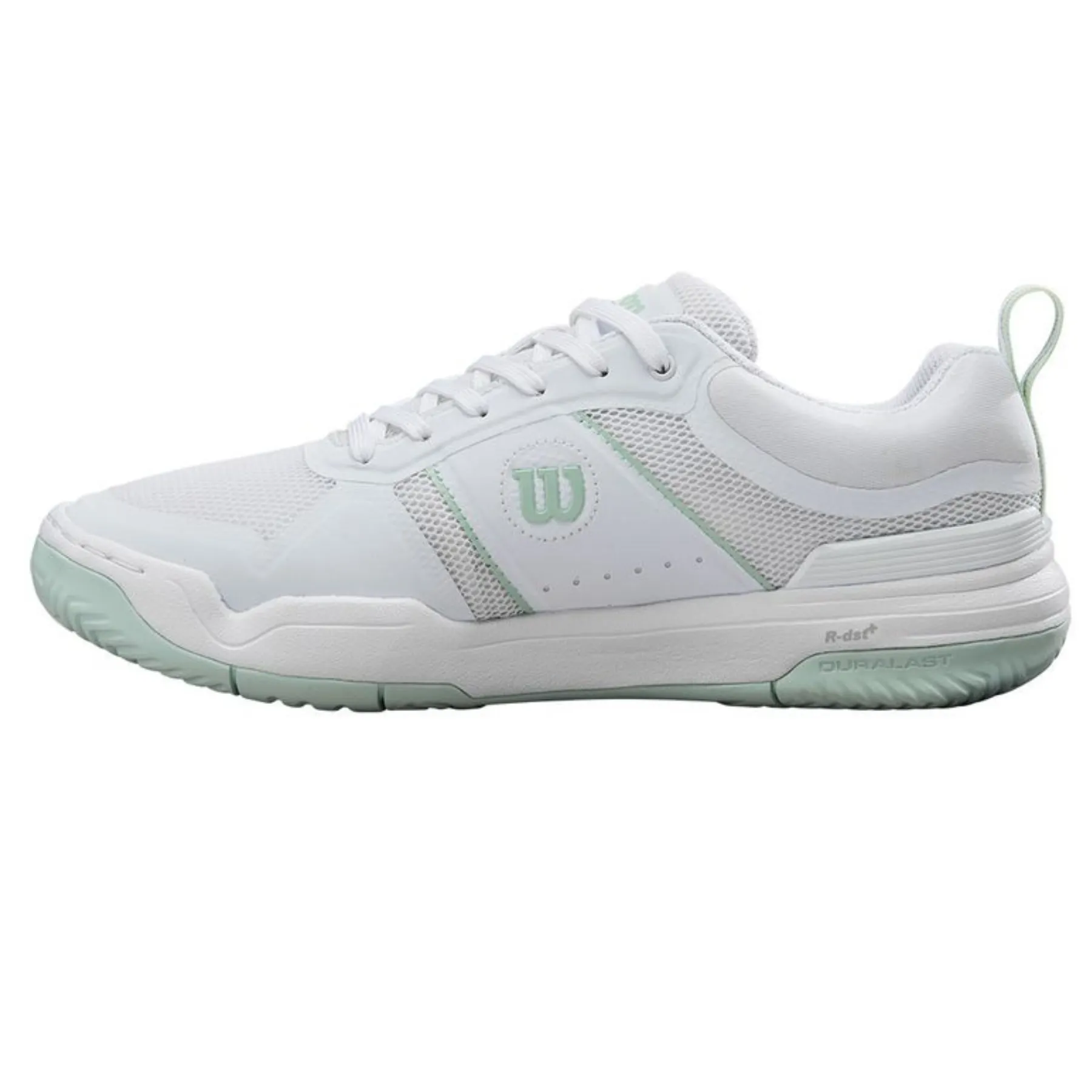 Wilson Pickle Pro Womens Pickleball Shoe - White/White/Surf Spray Breathable Lining