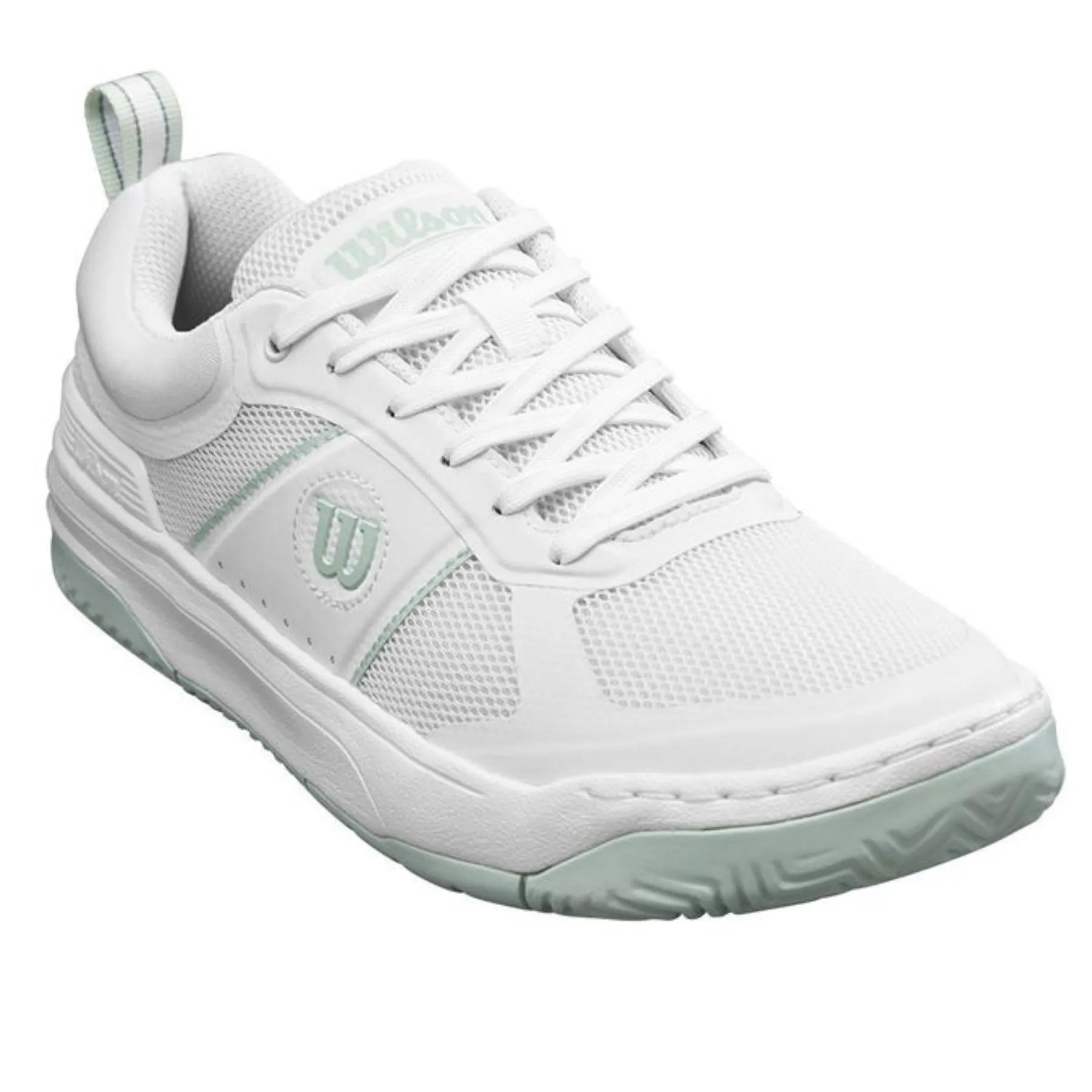 Road Friendly Wilson Pickle Pro Womens Pickleball Shoe - White/White/Surf Spray