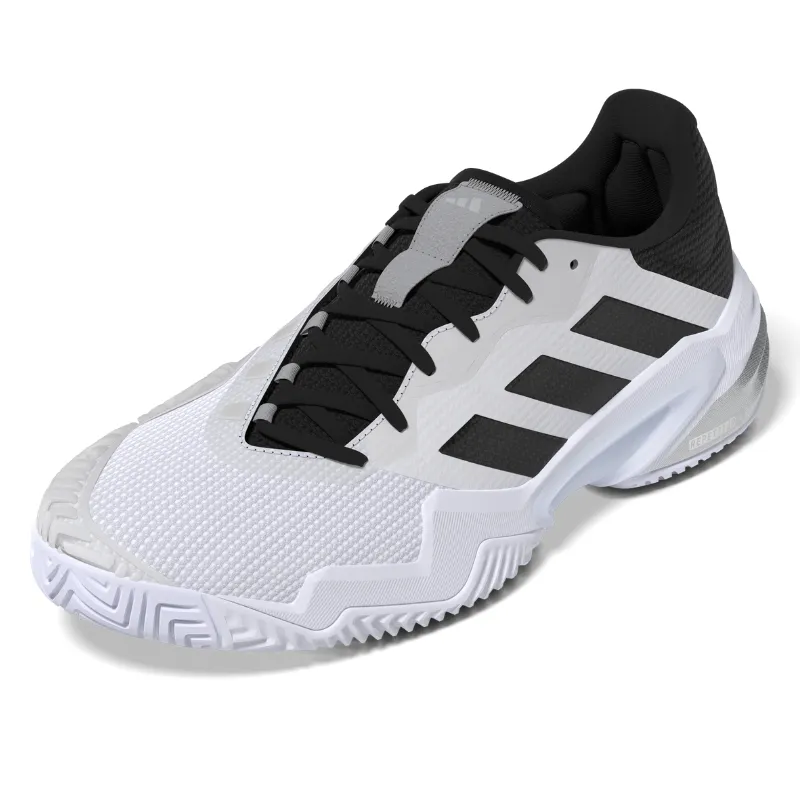 Comfort footbed Adidas Barricade 13 Mens White/Core Black/Grey Three Tennis Shoes