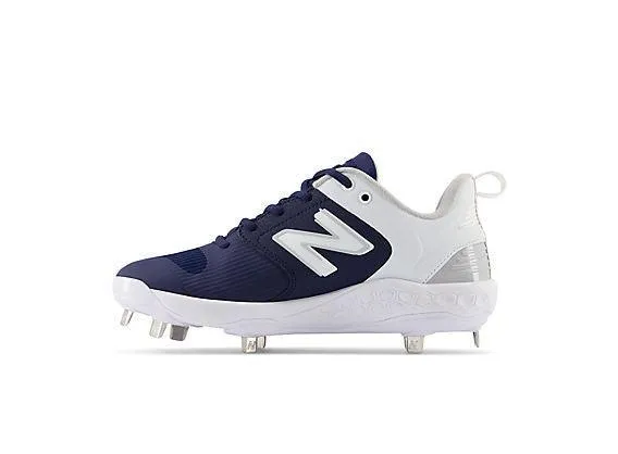 Urban Hiker Comfortable Step New Balance Women's VELO v3 Metal Fastpitch Softball Cleats - Navy with White - SMVELON3