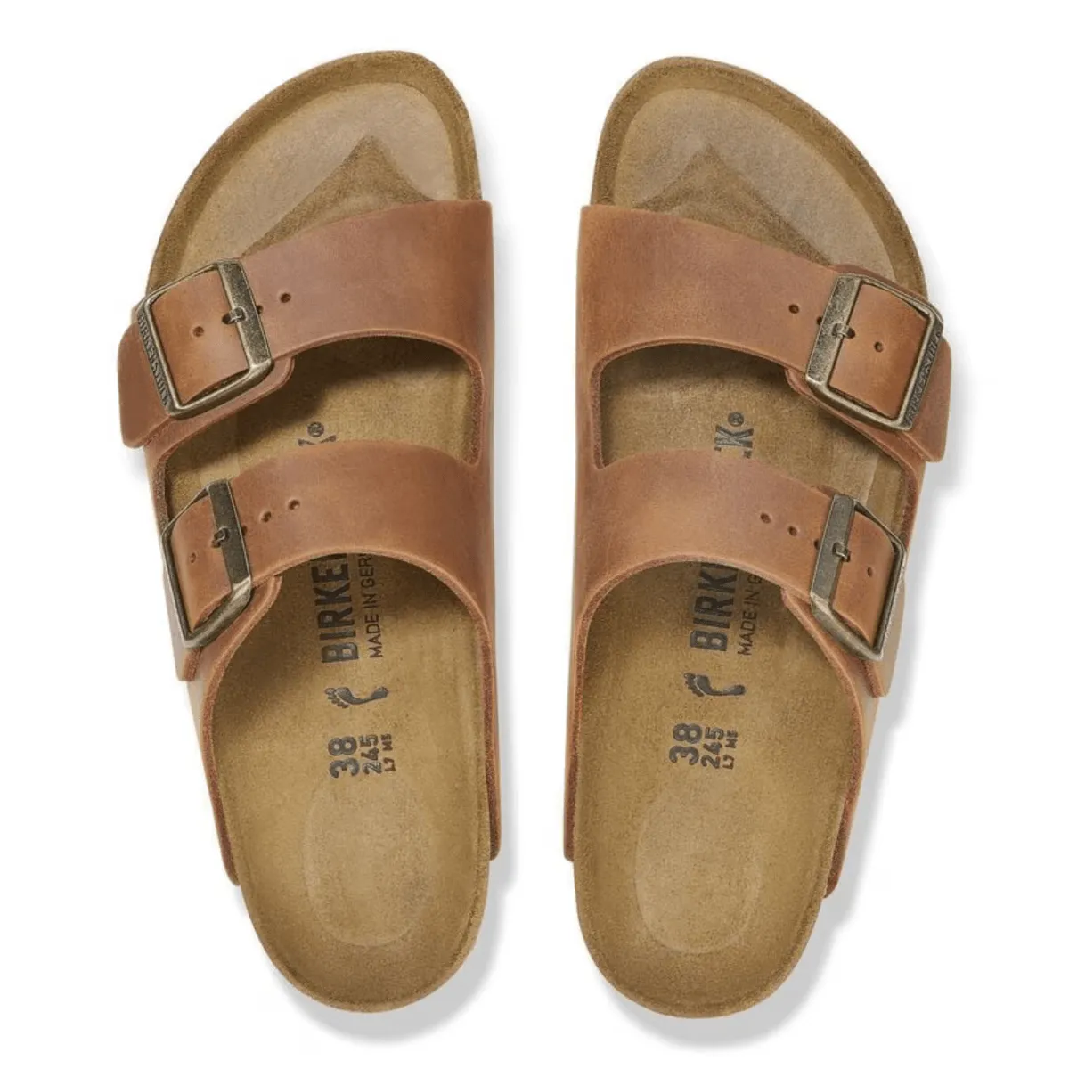 studded Birkenstock Men's Arizona Cognac Oiled Leather