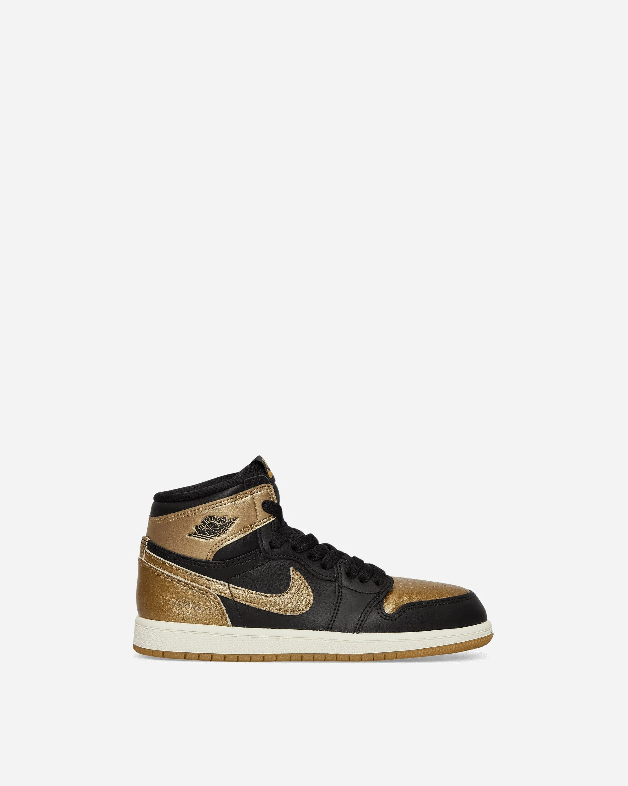 Soft Leather Air Jordan 1 Retro High OG (PS) Sneakers Black / Gold