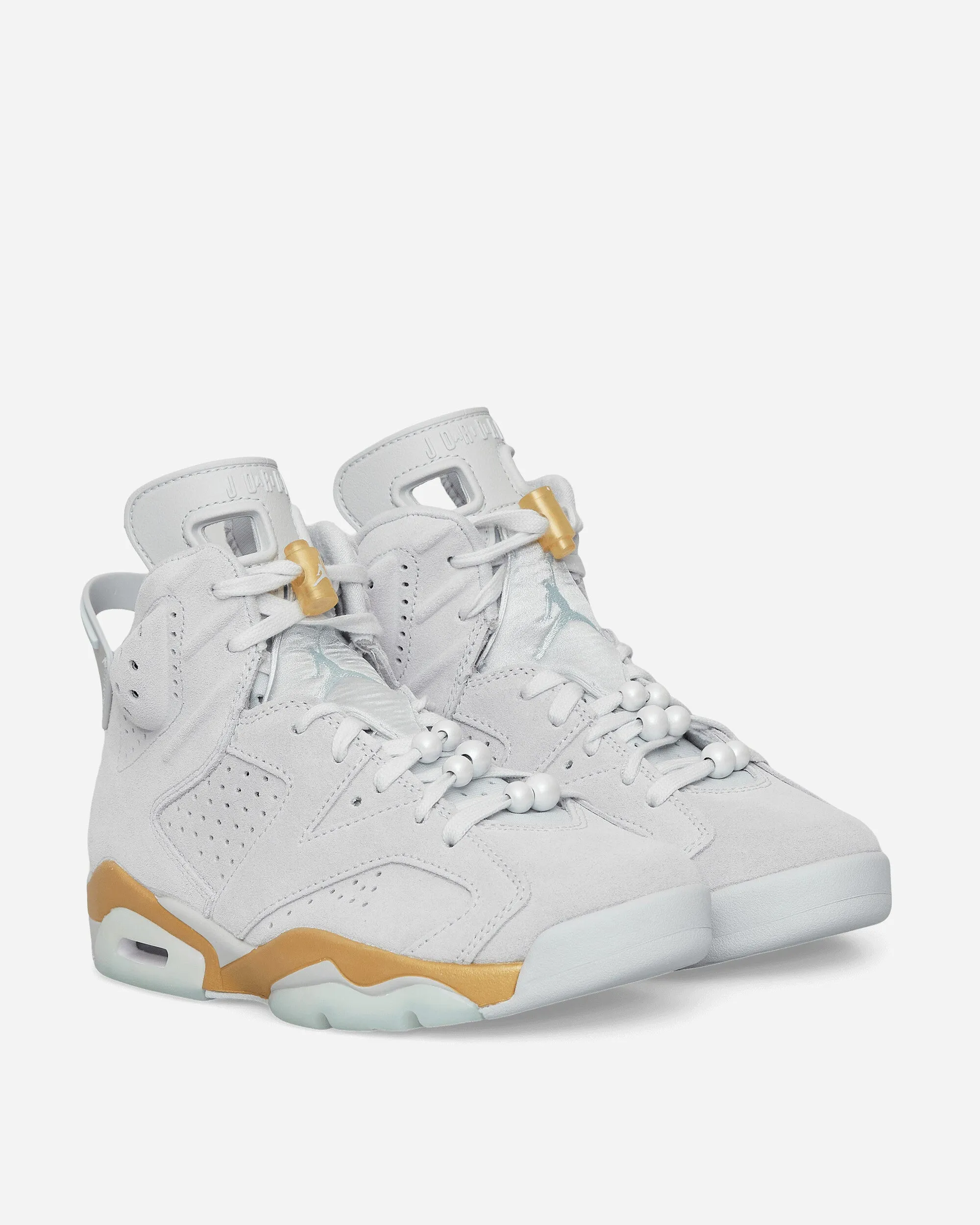 Joint Relief Breathable Canvas Women's Air Jordan 6 Retro Sneakers Pearl