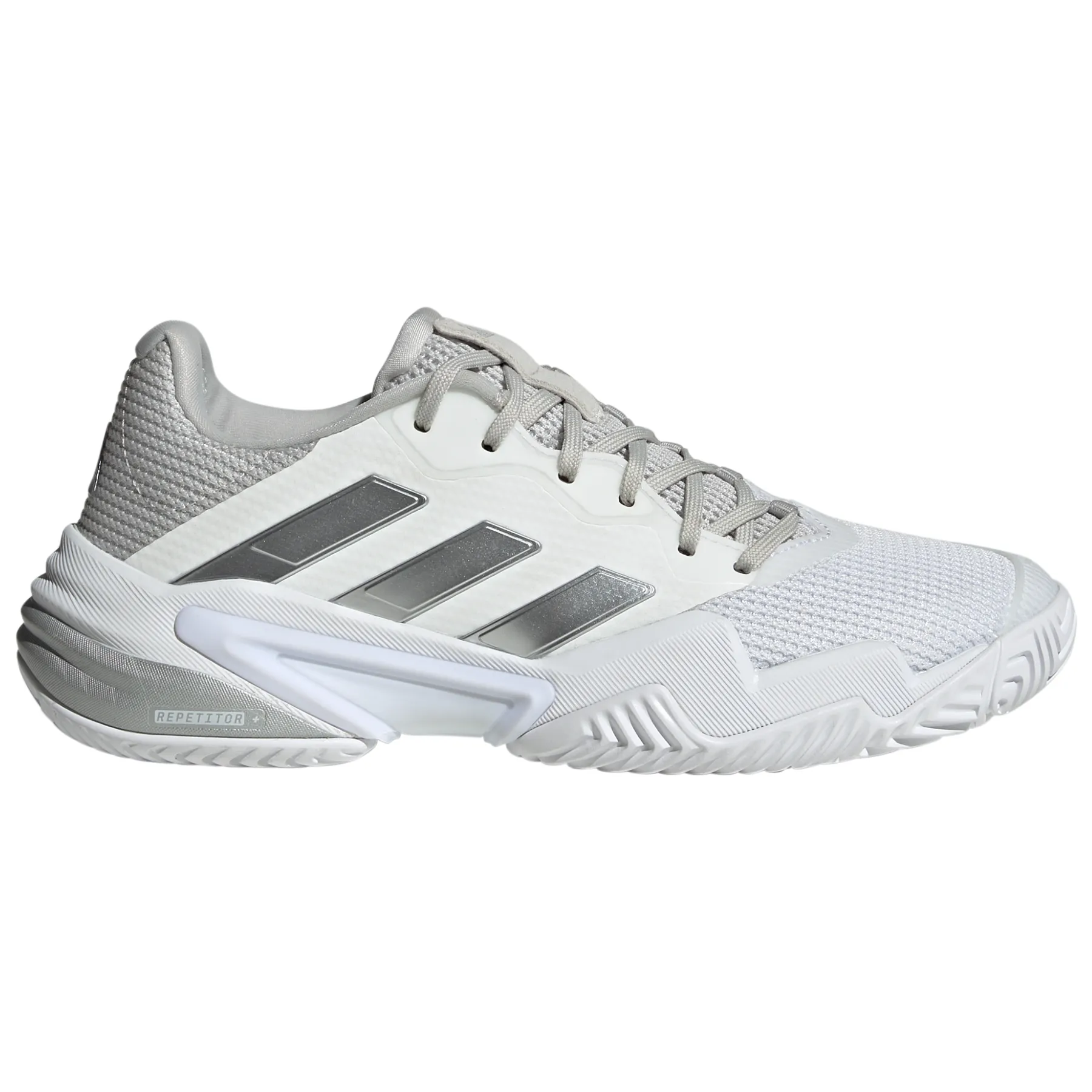 Adidas Barricade 13 Womens Tennis Shoes - Footwear White/Core Black/Grey One Lace Up Design Athletic
