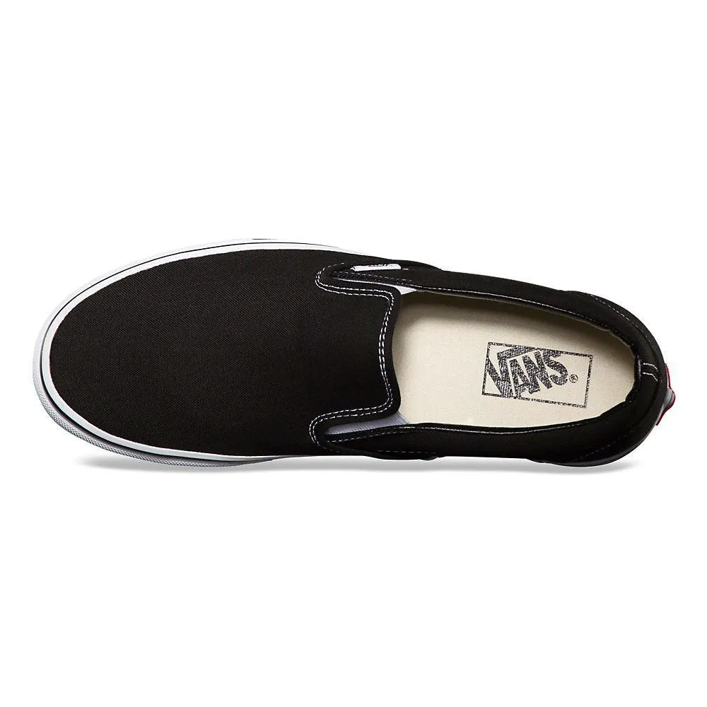 Vans Unisex Classic Slip On Black Canvas morning jog