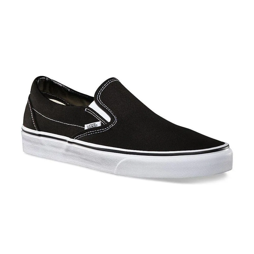 Vent Zones Vans Unisex Classic Slip On Black Canvas
