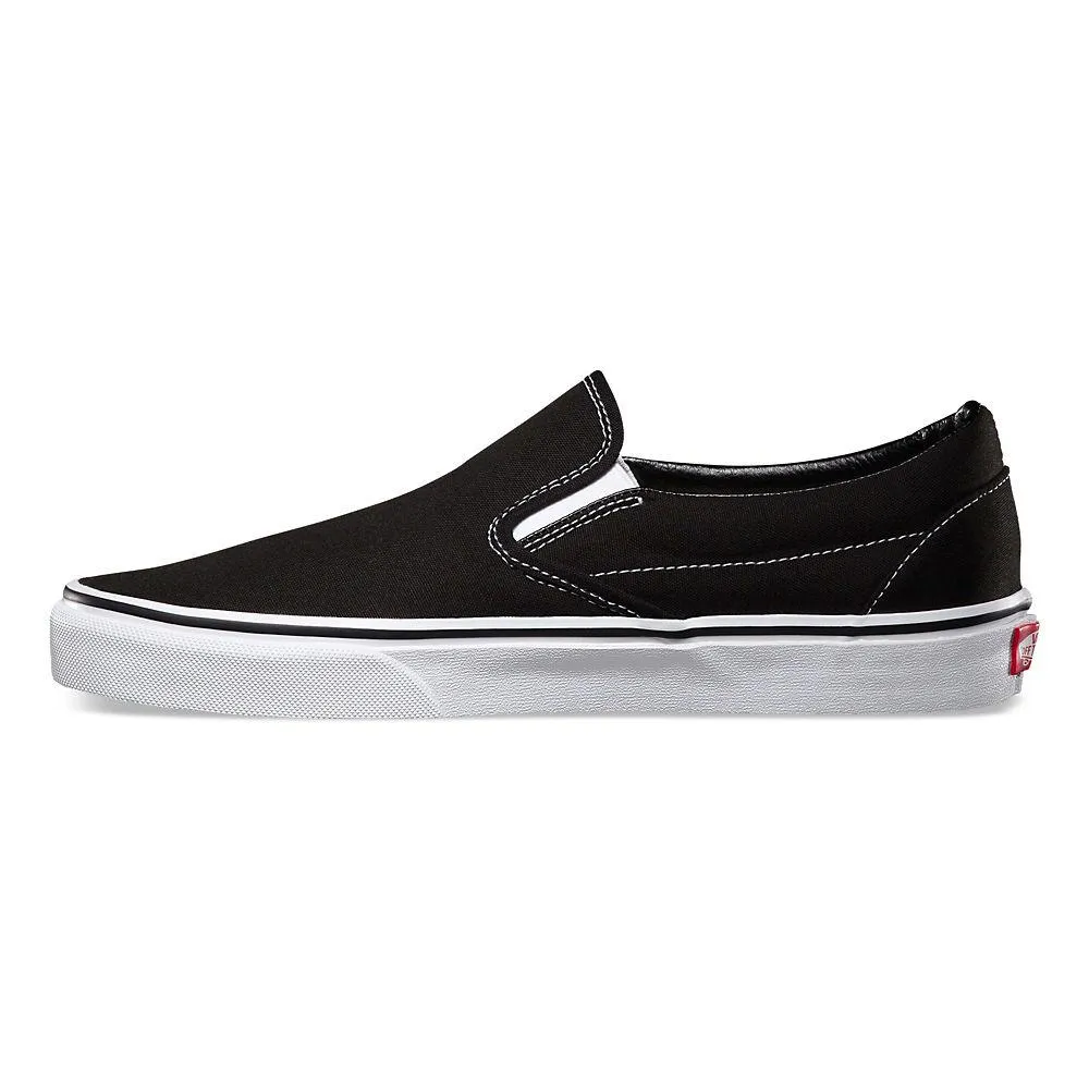 Adjustable Straps Vans Unisex Classic Slip On Black Canvas