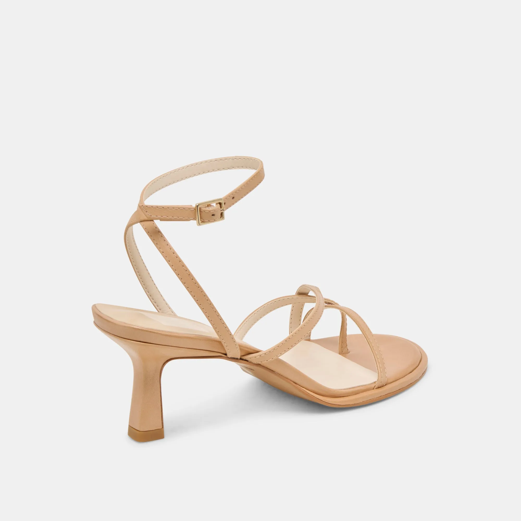 Durable Construction MORAH WIDE HEELS CAFE LEATHER