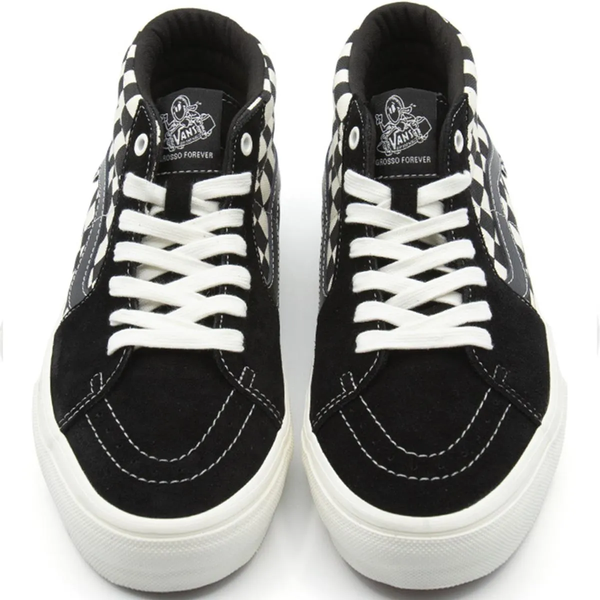 Vans Skate Grosso Mid - Checkerboard Black/Marshmallow Compact Urban Wear