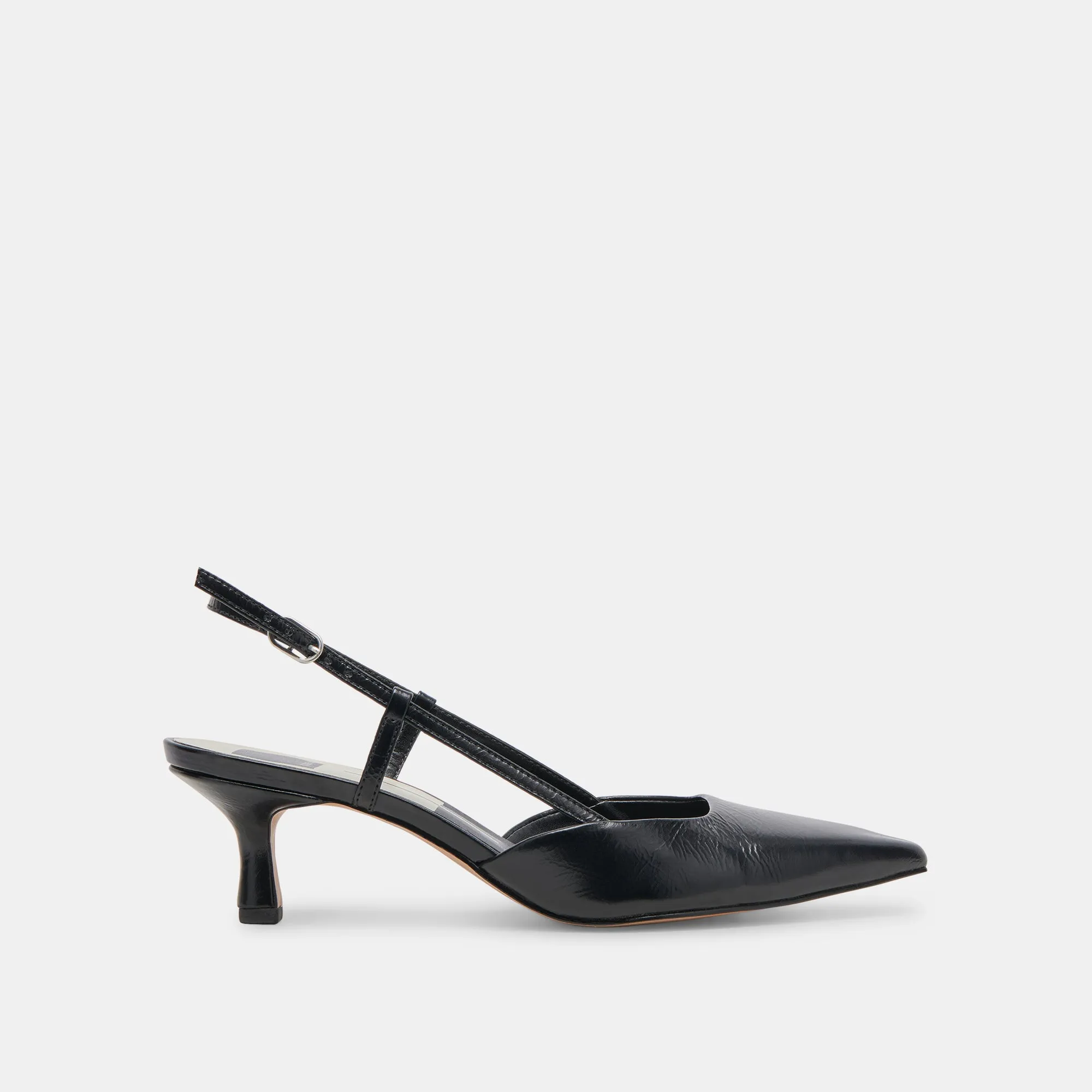 ODELA HEELS MIDNIGHT CRINKLE PATENT Comfortable Buckle