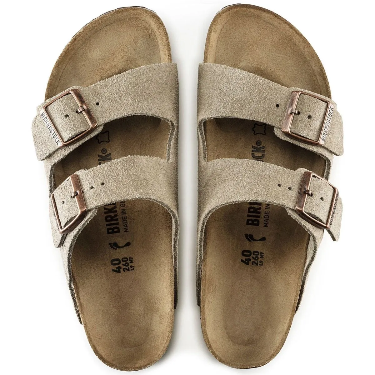 Foot Friendly Bright Pop Birkenstock Men's Arizona Taupe Suede