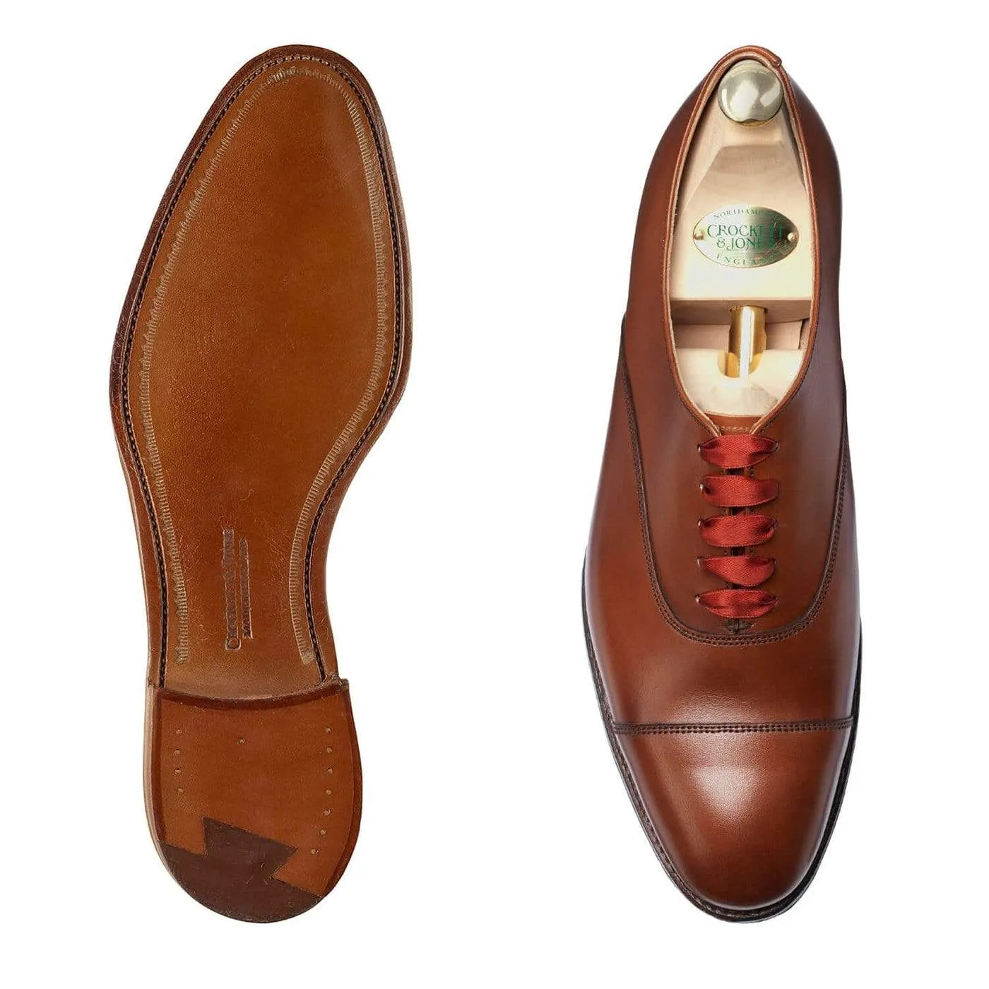 Comfy Fit Rich Brown Oxfords Florence Beechnut Burnished Calf