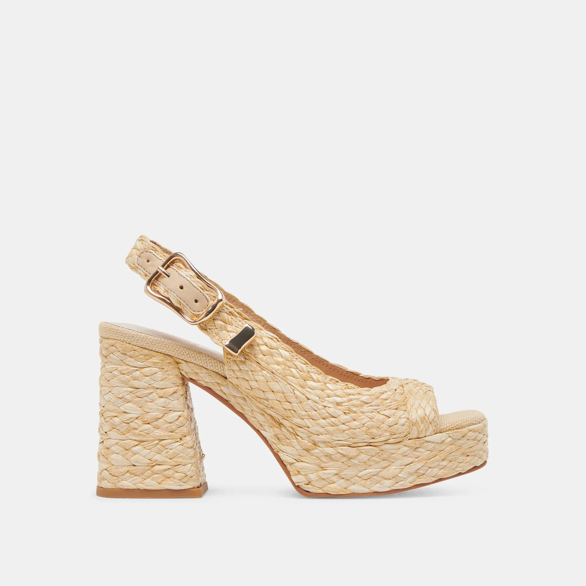 FLORES HEELS NATURAL RAFFIA anti static