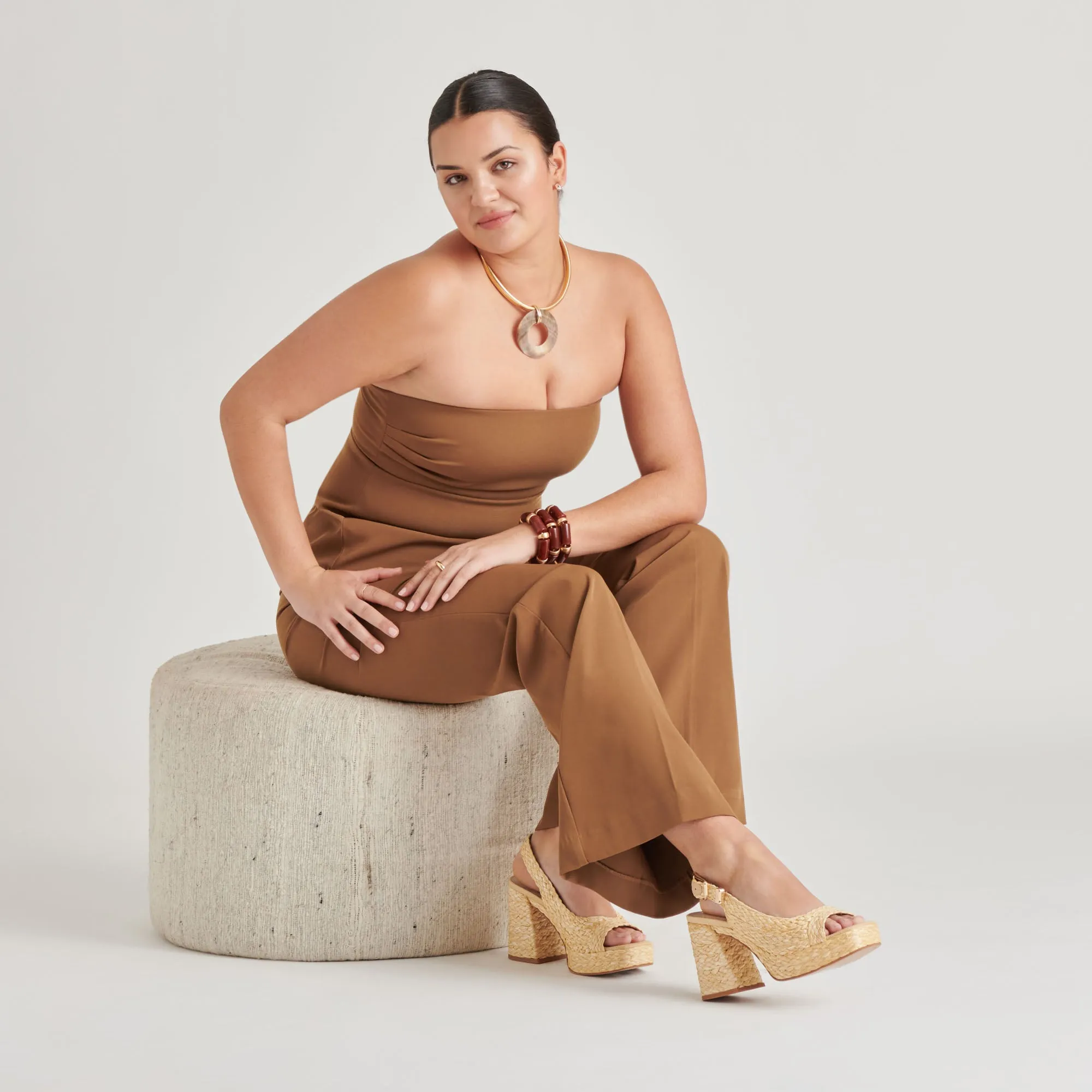FLORES HEELS NATURAL RAFFIA Slip-On Heels