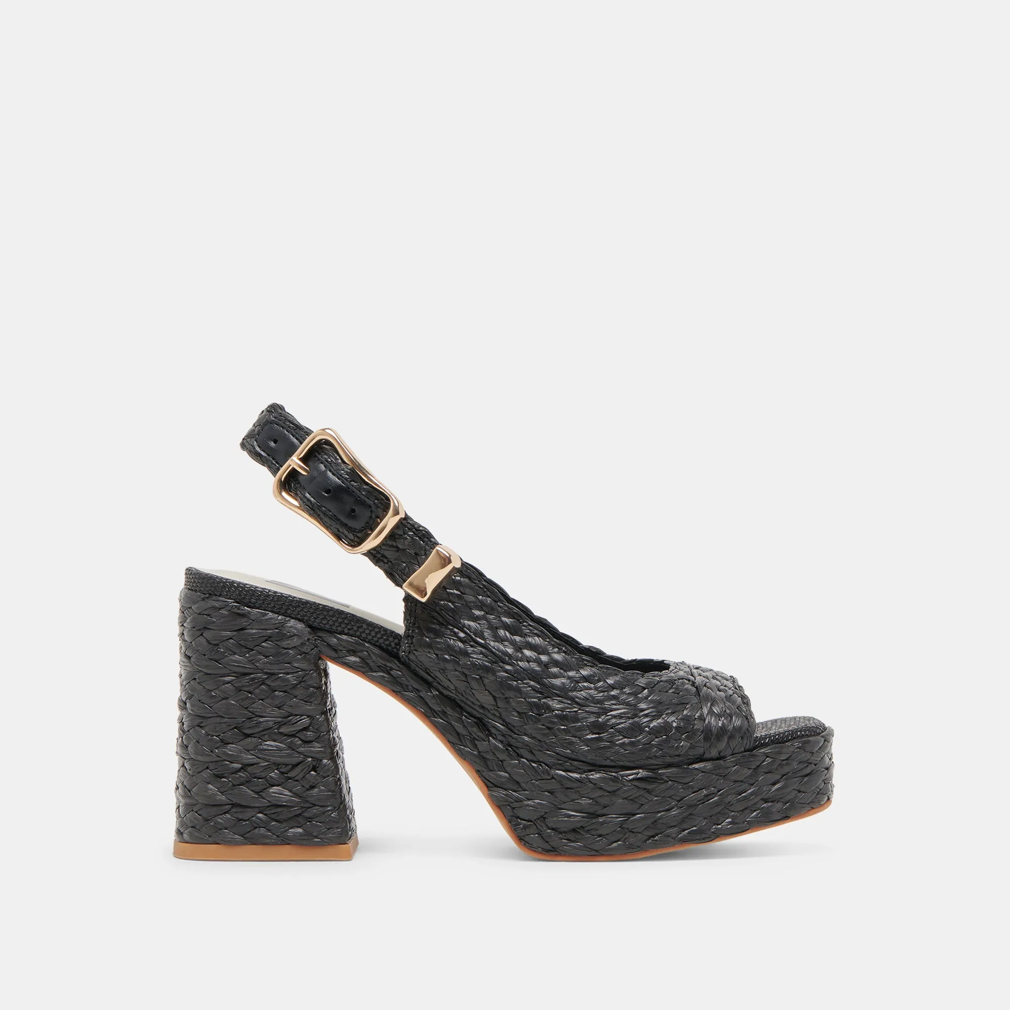 FLORES HEELS ONYX RAFFIA Sporty Heeled Shoes