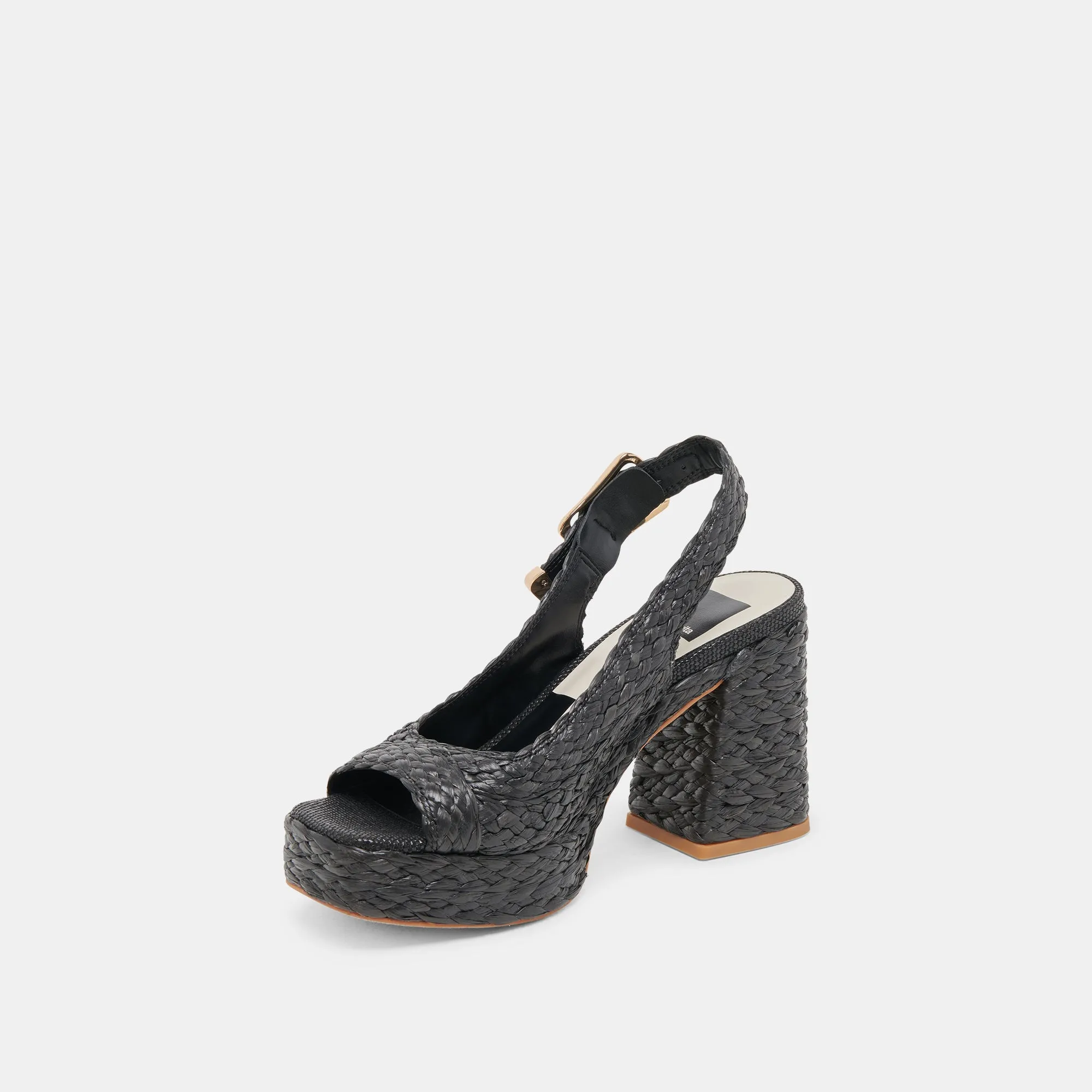 Bridal Stiletto Shoes FLORES HEELS ONYX RAFFIA
