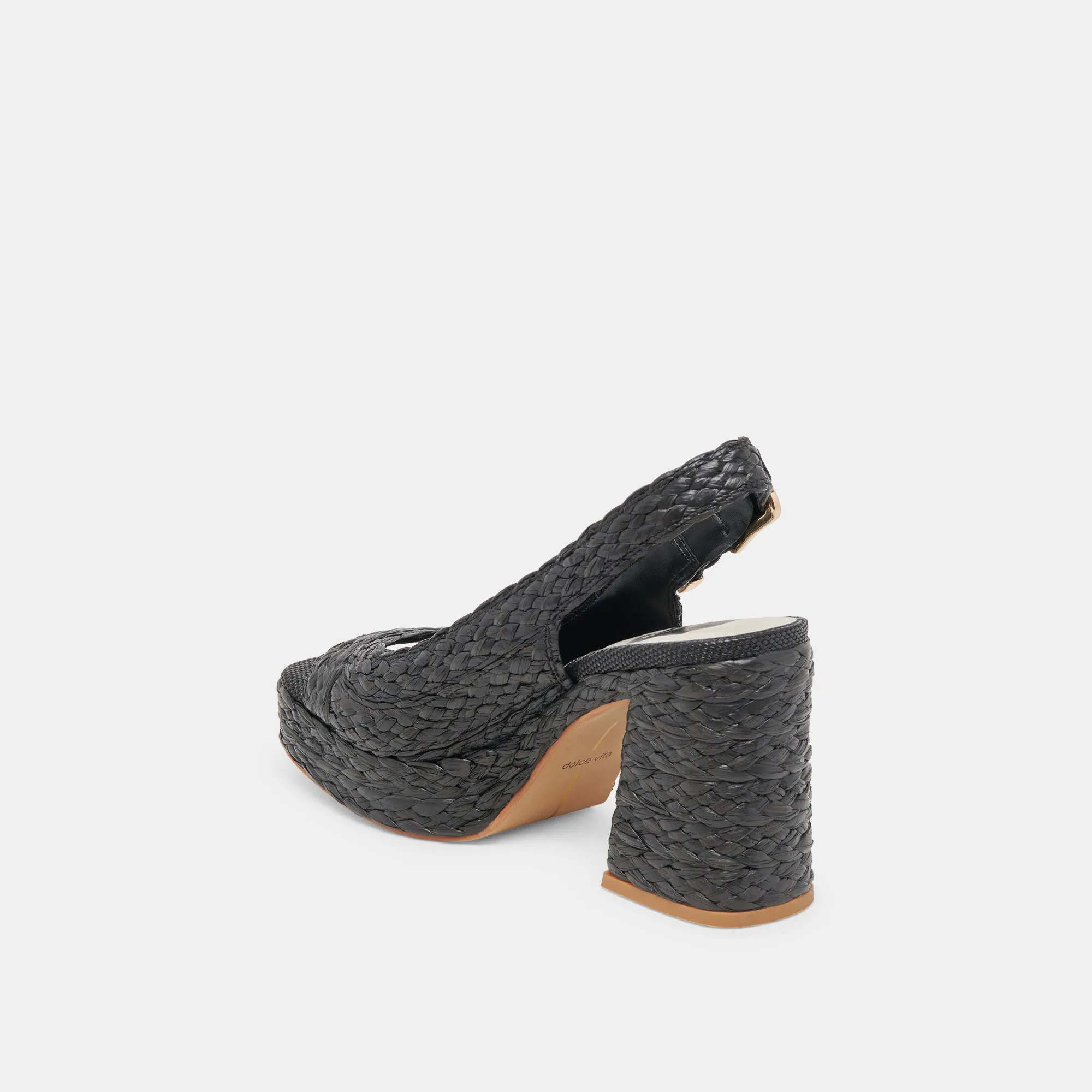 FLORES HEELS ONYX RAFFIA Pointed Toe