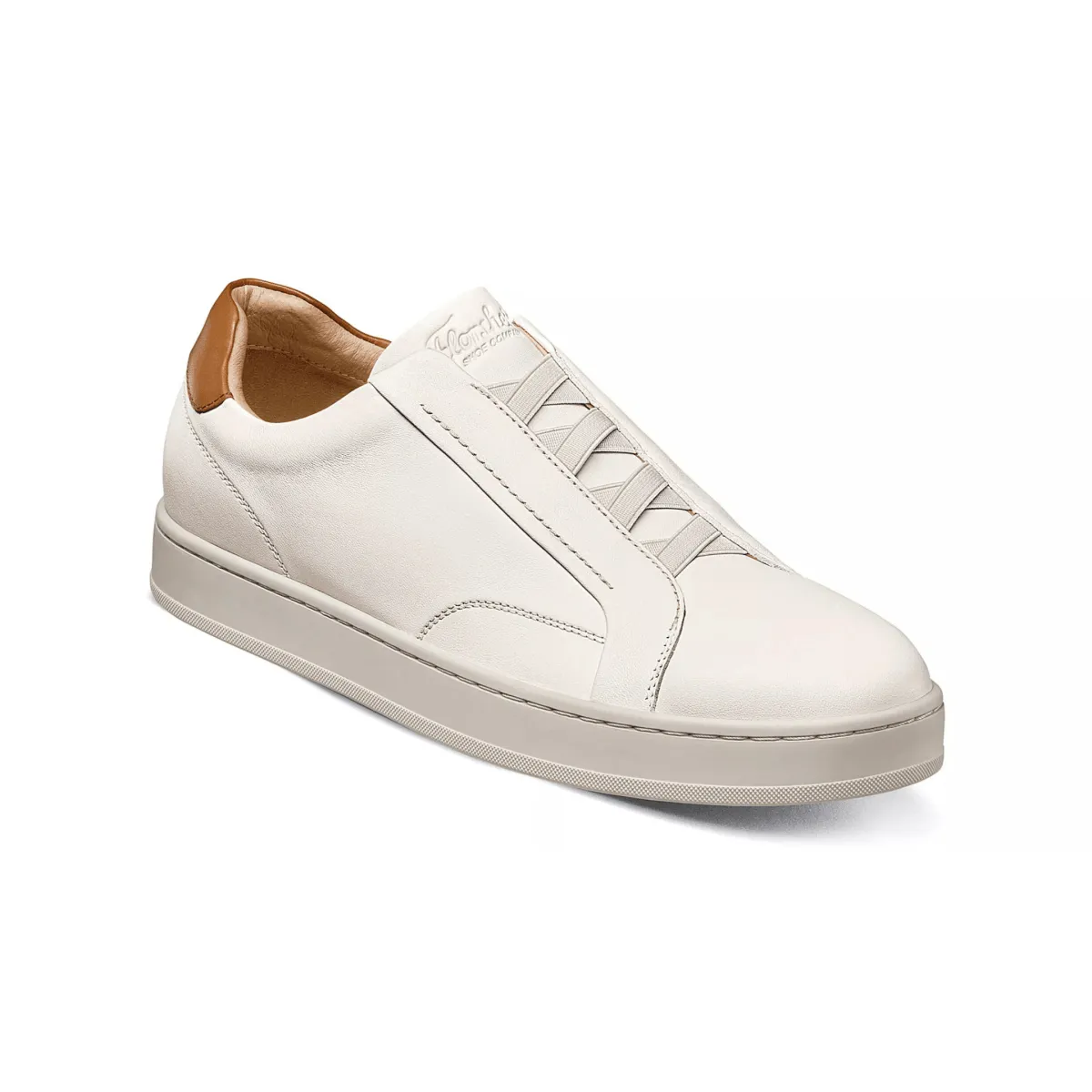 Florsheim Men's Monopoli Elastic Lace Off-White/Cognac Neutral Shade Morning Ready