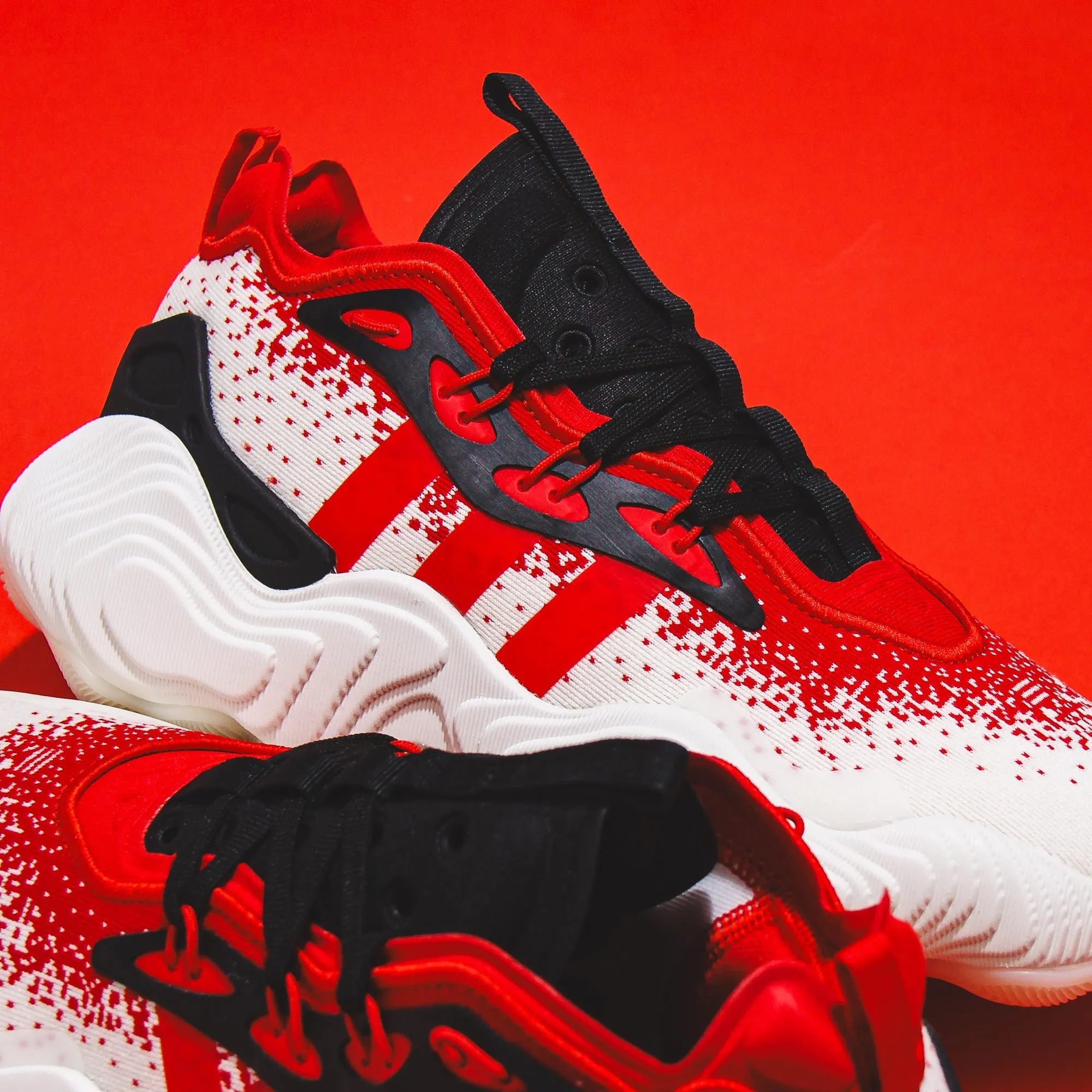 Anti Slip Stretchable Fabric Adidas Basketball Men Trae Young 3 White Red IE2704