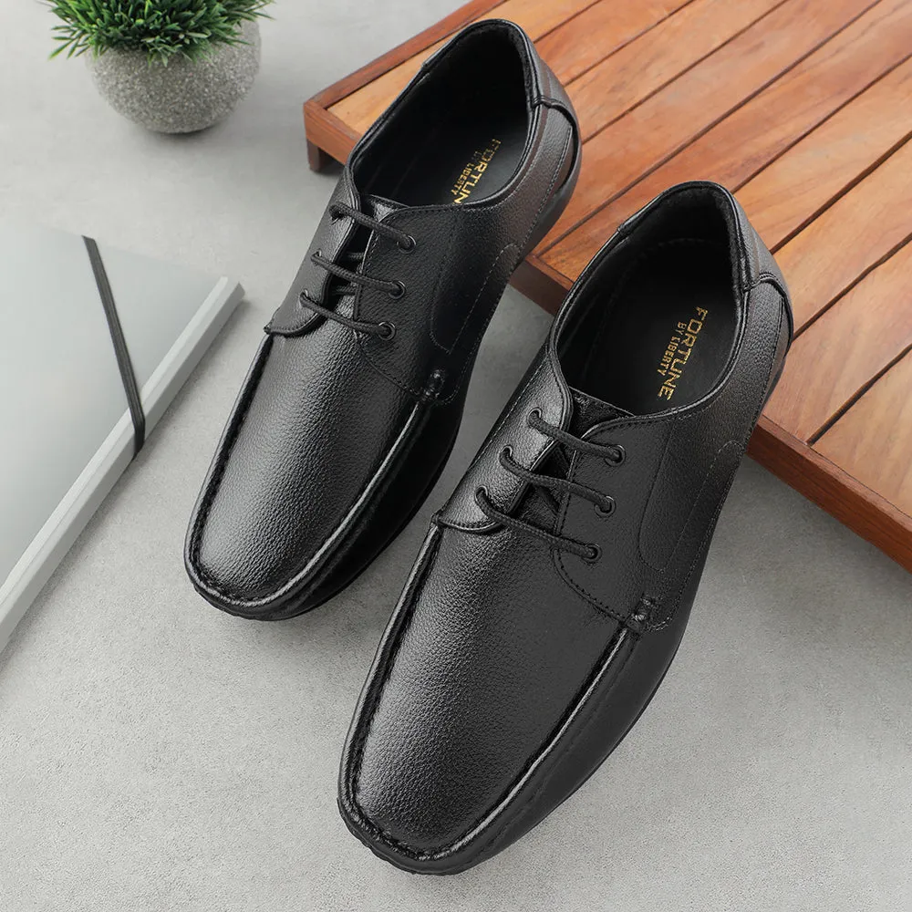 Fortune Black Lacing Formal Derby Shoes For Men HML-5E By Liberty Light cushion Elegant Workday Fit