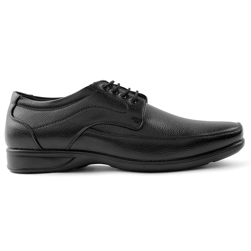 Crisp Appeal Foot Support Fortune Black Lacing Formal Derby Shoes For Men HML-5E By Liberty