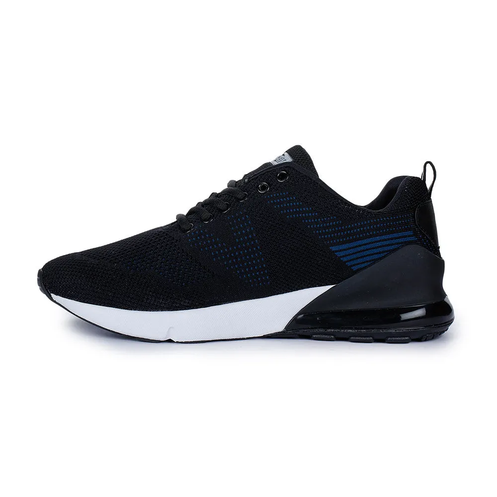 CarbonRubberOutsole light - duty running wear Force 10 By Liberty DOMINAR-2 Mens Black Lacing Running Shoes
