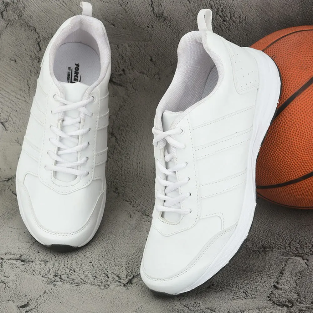 Force 10 By Liberty FORCE-8 Sports Lace Up Running Shoes Men - WHITE running in a mangrove area shoes bulky - design shoes