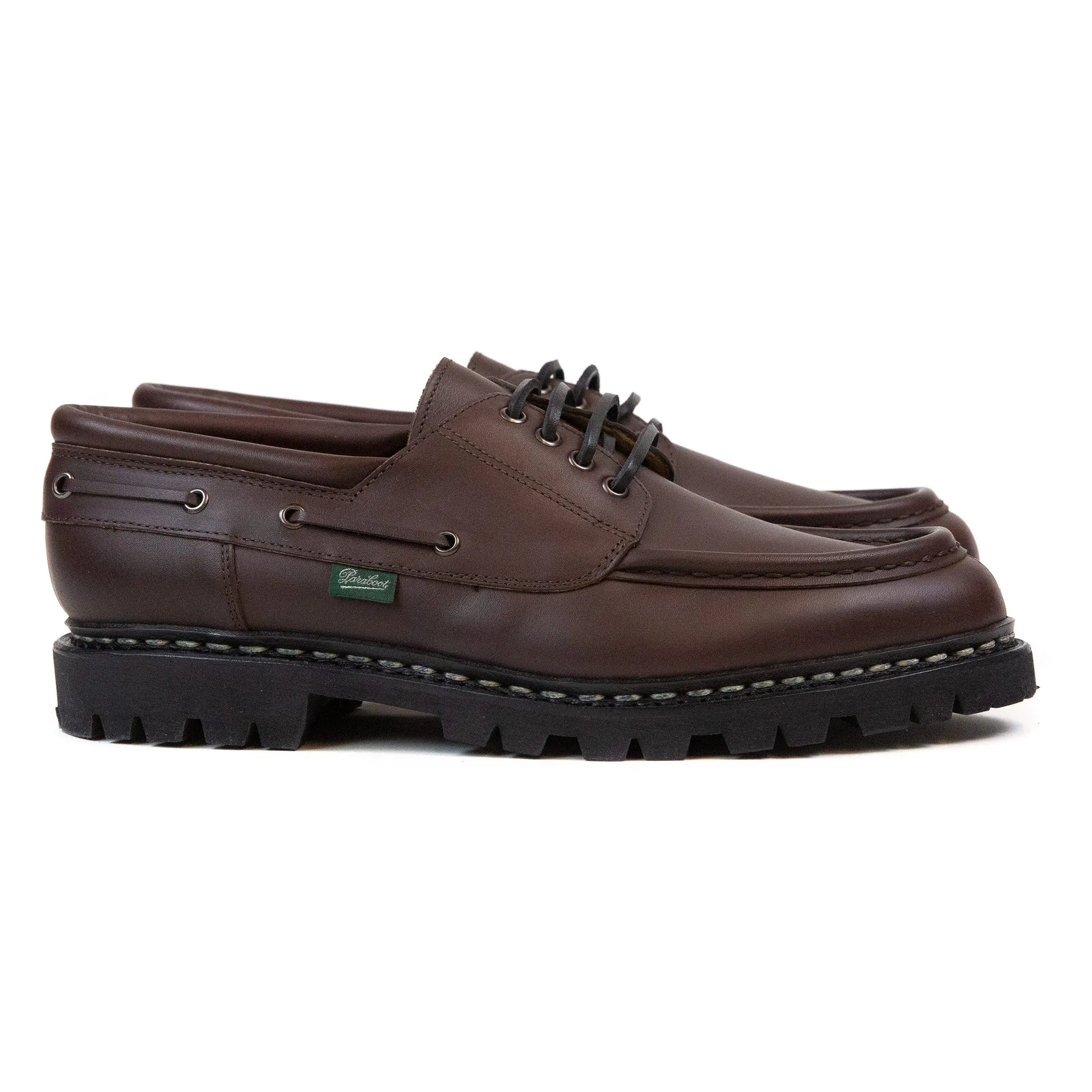Paraboot Chimey Lisse Ebony Clean Stitch Spin Step