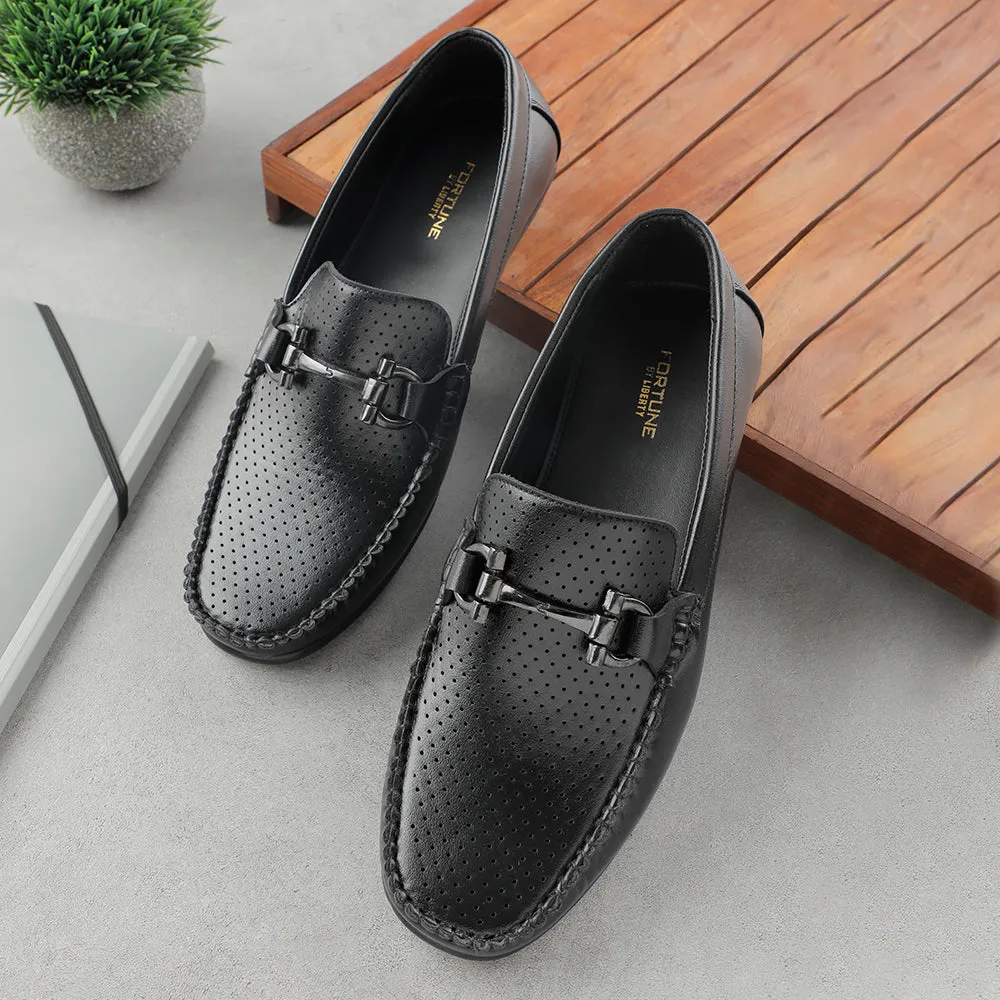 Long Lasting Timeless Walking Shoes Fortune Black Casual Loafers For Men HML-10E By Liberty