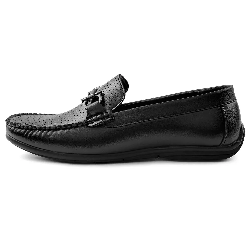 Golf Course Fortune Black Casual Loafers For Men HML-10E By Liberty