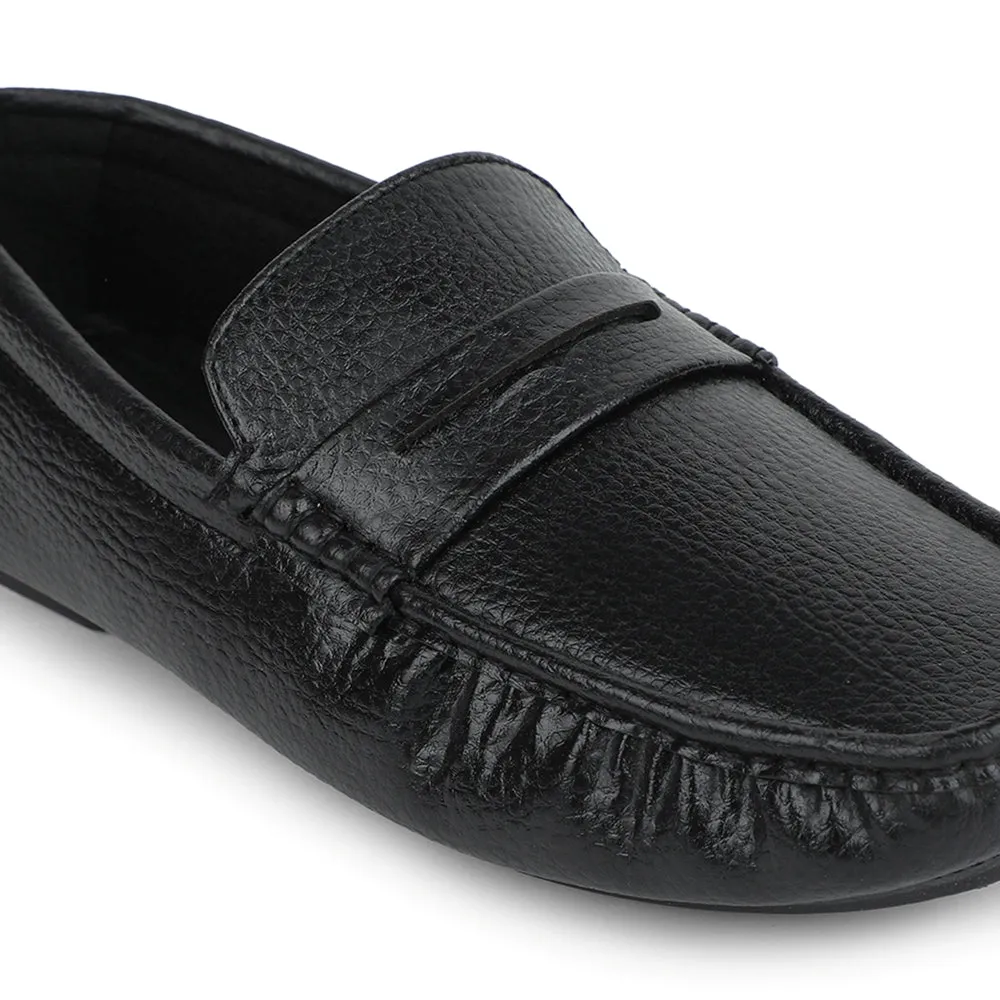 Fortune Black Formal Loafers For Men CLASSIK-2E By Liberty Quick Stride Work Friendly