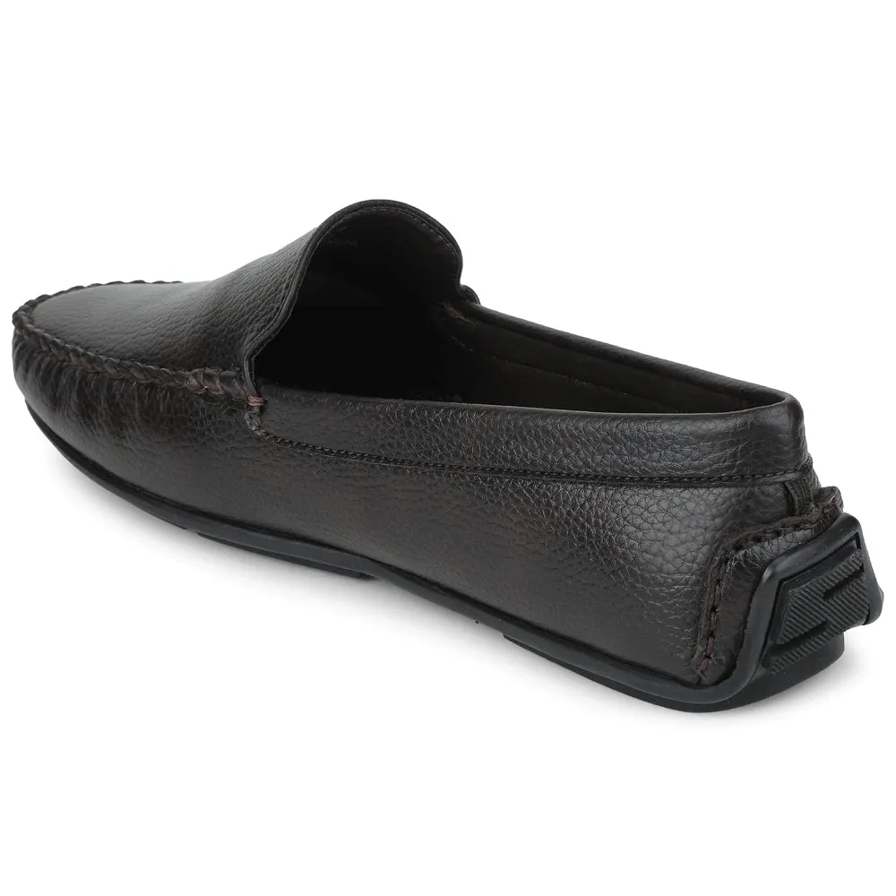 Contrast Stitching Fortune Brown Casual Loafers For Men AVL-4 By Liberty