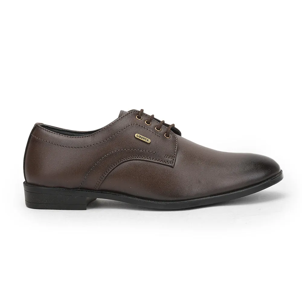 Fortune (Brown) Formal Lace Up Derby Shoes For Men HOL-109 By Liberty Moisture wicking Office Wear