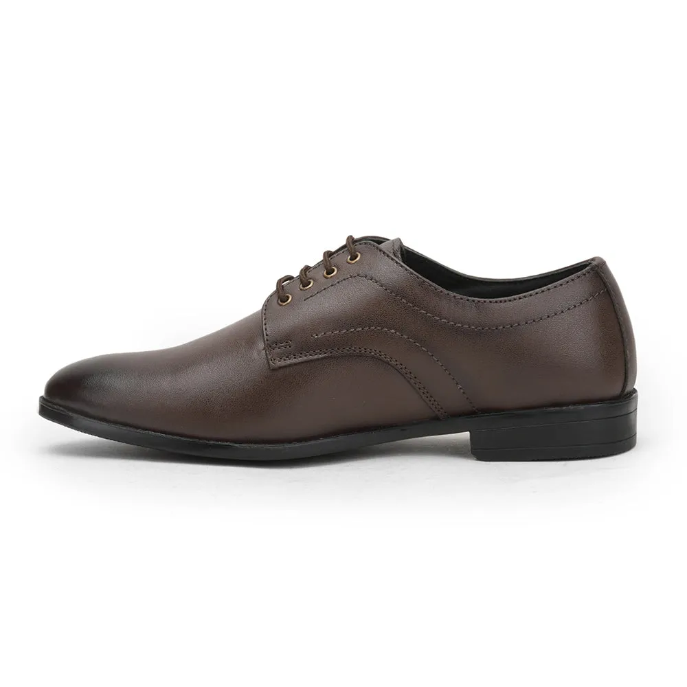 Premium Finish Fortune (Brown) Formal Lace Up Derby Shoes For Men HOL-109 By Liberty