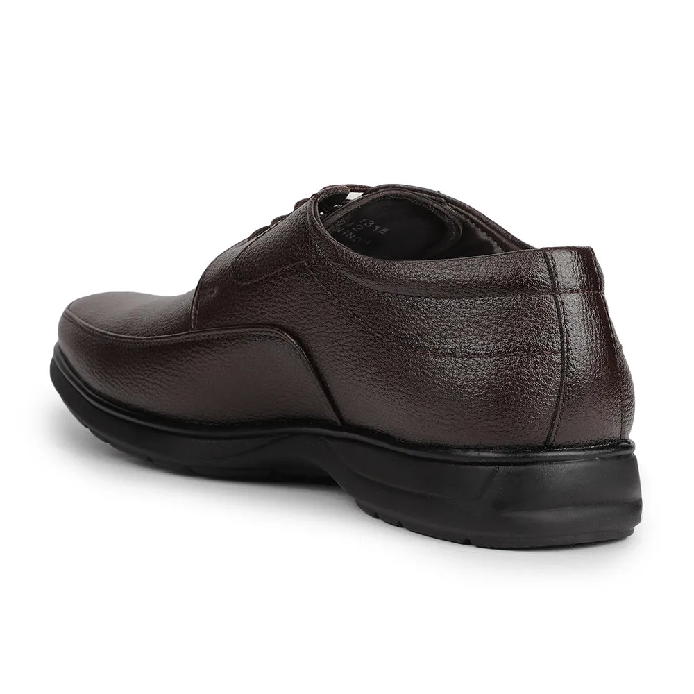 Fortune Brown Formal Lacing Derby Shoes For Men HOL-131E By Liberty Elegant Minimal Design