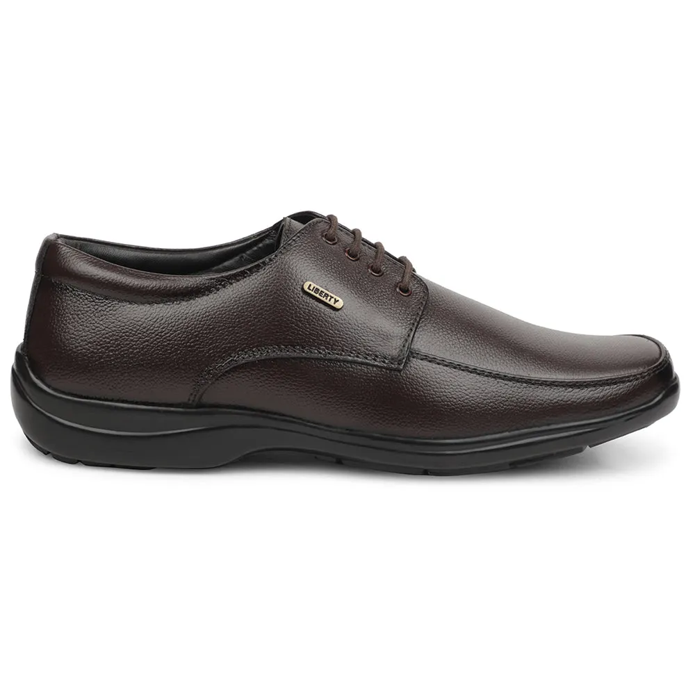 Fortune Brown Formal Lacing Derby Shoes For Men REL-1 By Liberty Flexible Option All Season Wear