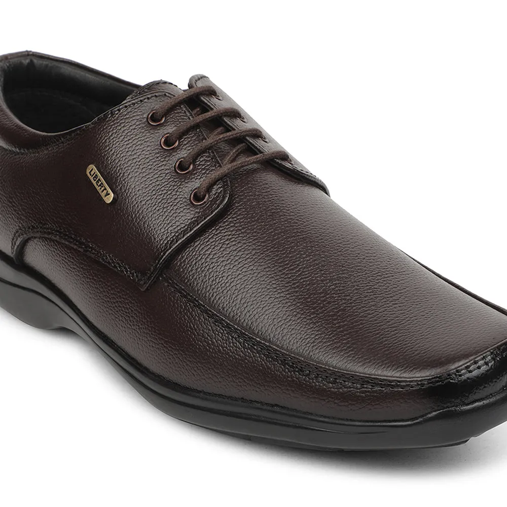 Well Styled Shoes Office Ready Fortune Brown Formal Lacing Derby Shoes For Men REL-1 By Liberty