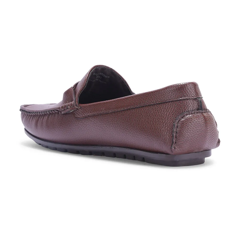 Practical Comfort Shoes Fashionable Comfort Shoes Fortune Brown Formal Loafers For Men AVL-5 By Liberty