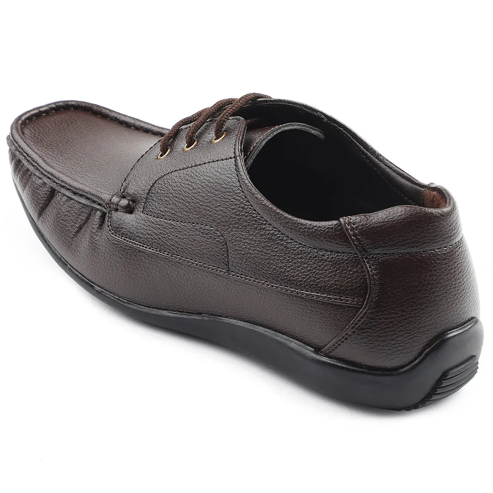Fortune Brown Lacing Formal Derby Shoes For Men HML-6E By Liberty Smart Casual Look