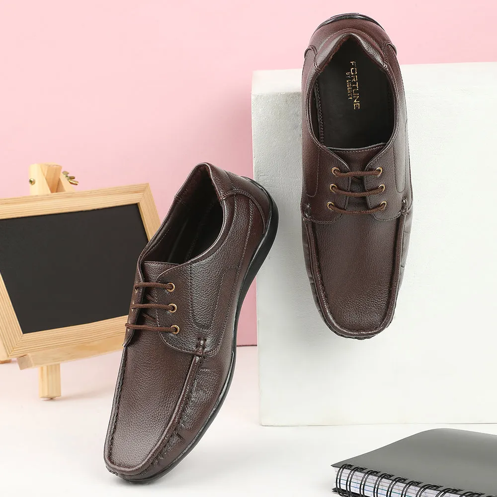 Fortune Brown Lacing Formal Derby Shoes For Men HML-6E By Liberty Smart Style Light Wear