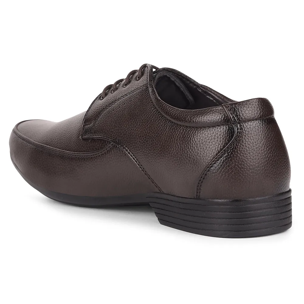 Soft Touch Sharp Finish Fortune By Liberty HIL-10 Formal Derby Shoes For Men - Brown