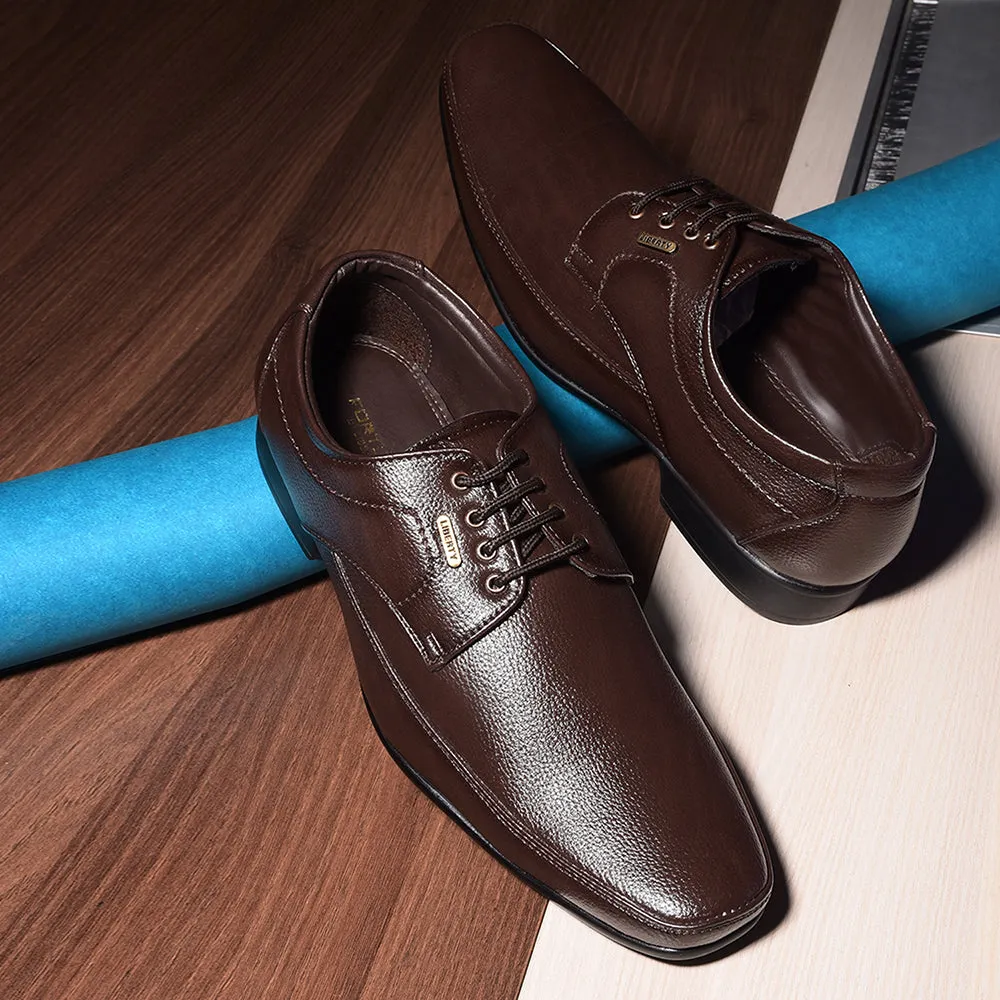 Fortune By Liberty HIL-7 Formal Derby Shoes For Men - Brown Everyday Versatile Style Subtle Finish