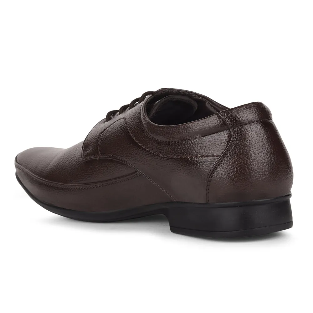 Elegant Business Style Fortune By Liberty HIL-7 Formal Derby Shoes For Men - Brown