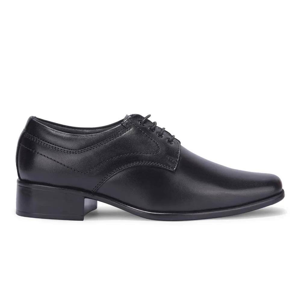 Smooth Lining Minimal Look Fortune By Liberty Men HIL-3 Black Formal Lacing Derby Shoes