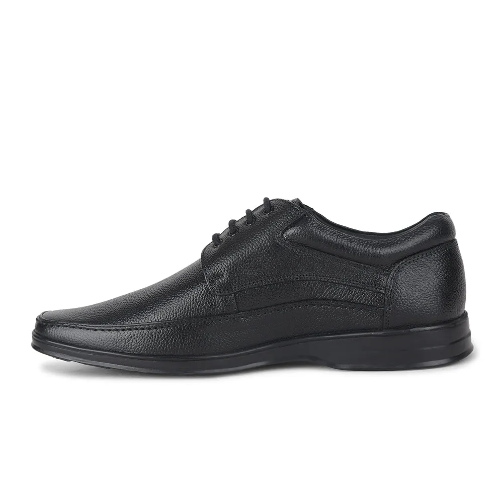 Fortune by Liberty Men LOM-602 Black Formal Lacing Derby Shoes Simple Finish Lightweight Business Fit