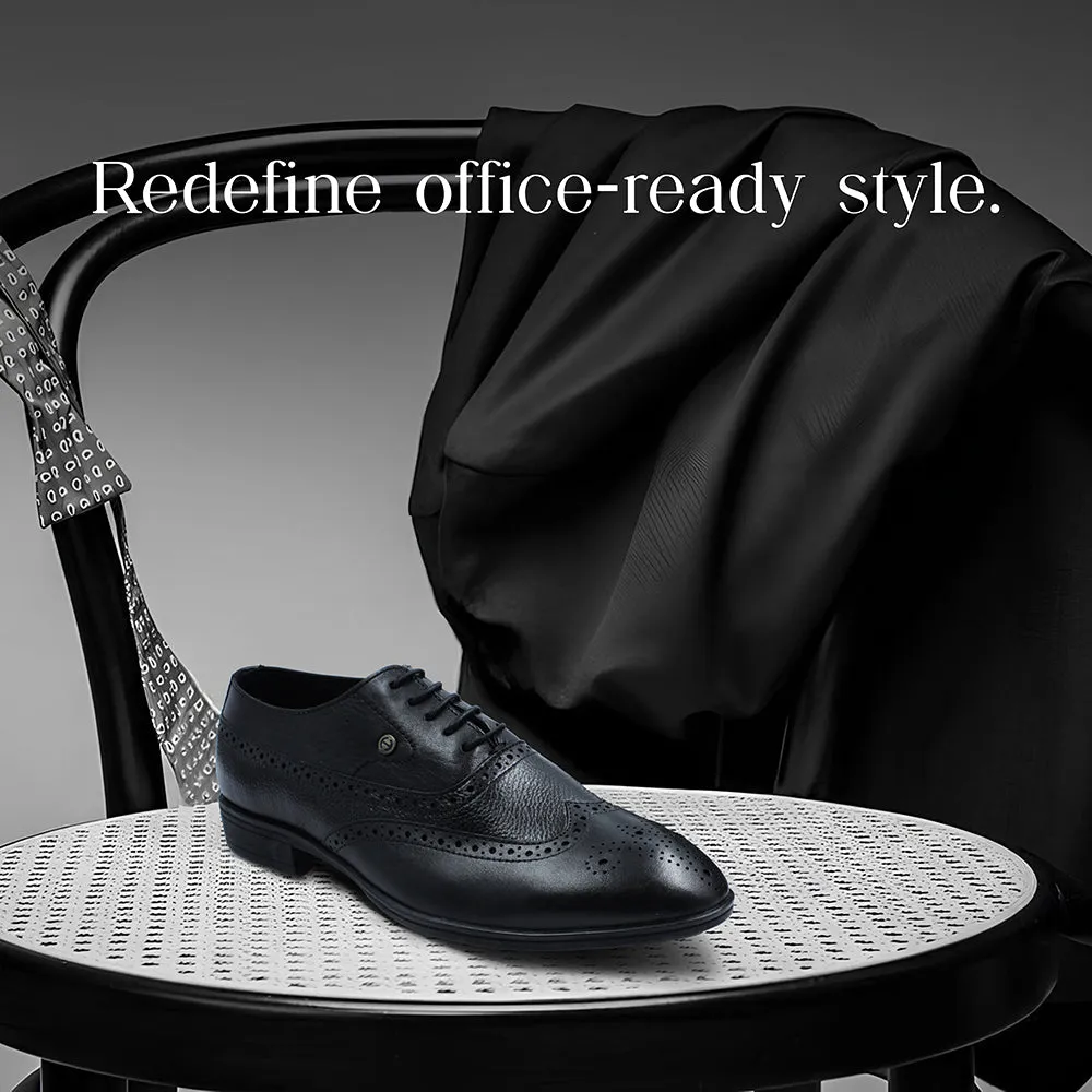 Step In Premium materials Fortune Formal Black Lacing Brogue Shoes For Men HOL-125E By Liberty