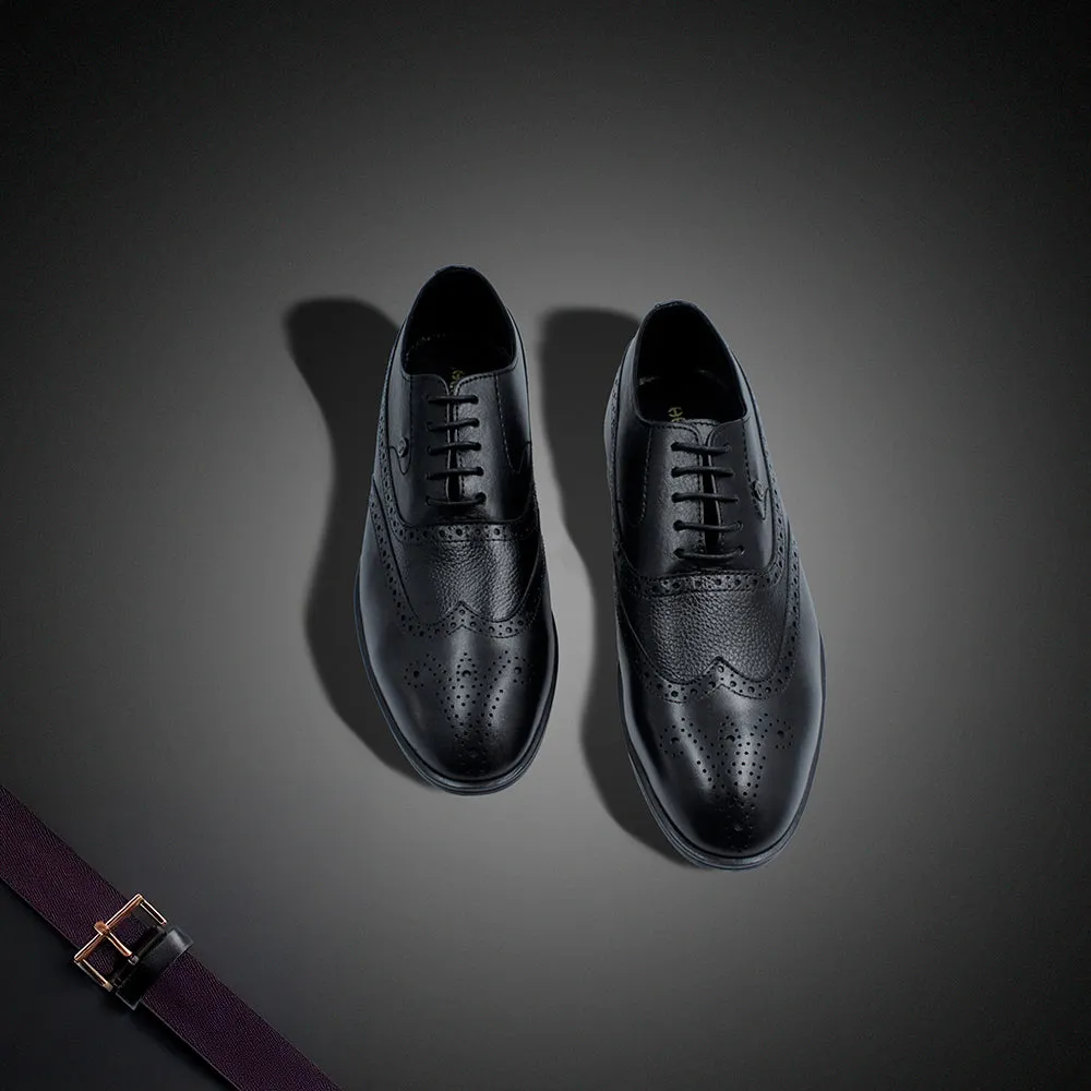 Fortune Formal Black Lacing Brogue Shoes For Men HOL-125E By Liberty Work Comfort
