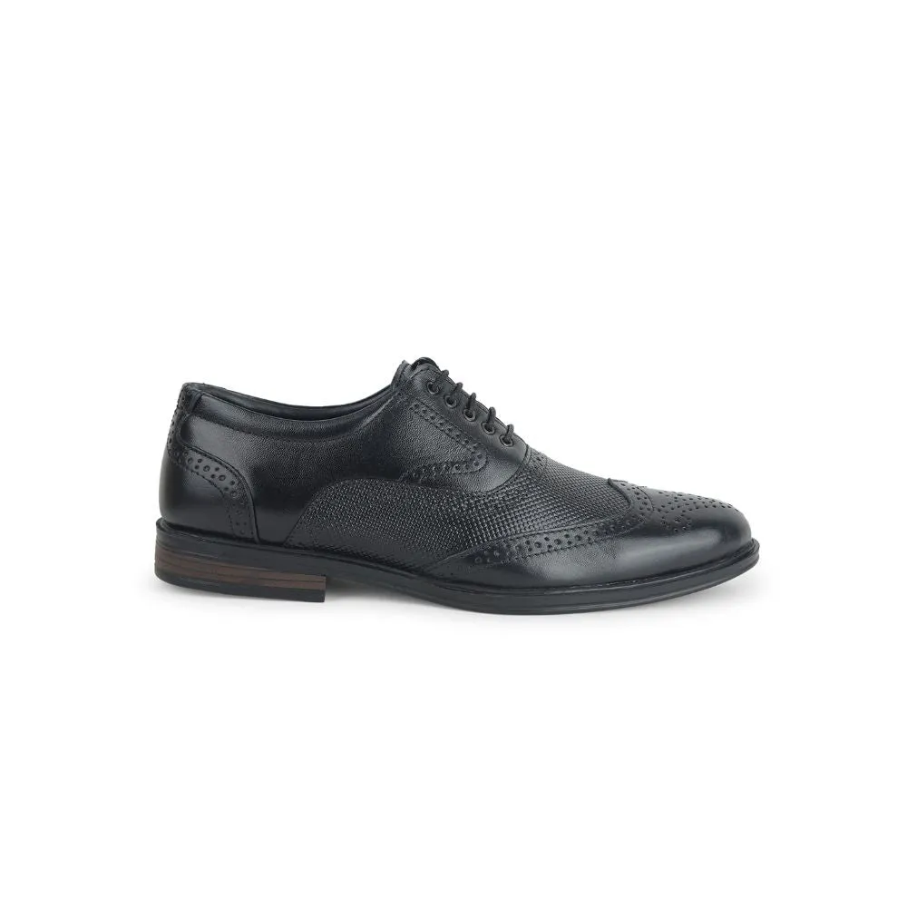 Cap Toe Oxfords Simple Step Style Fortune Formal Black Lacing Brogue Shoes For Men HOL-125E By Liberty