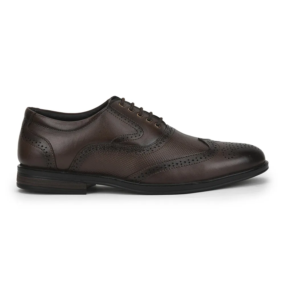 Fortune Formal Brown Lacing Brogue Shoes For Men HOL-125E By Liberty Gentle Style Oxfords Street Style Oxfords
