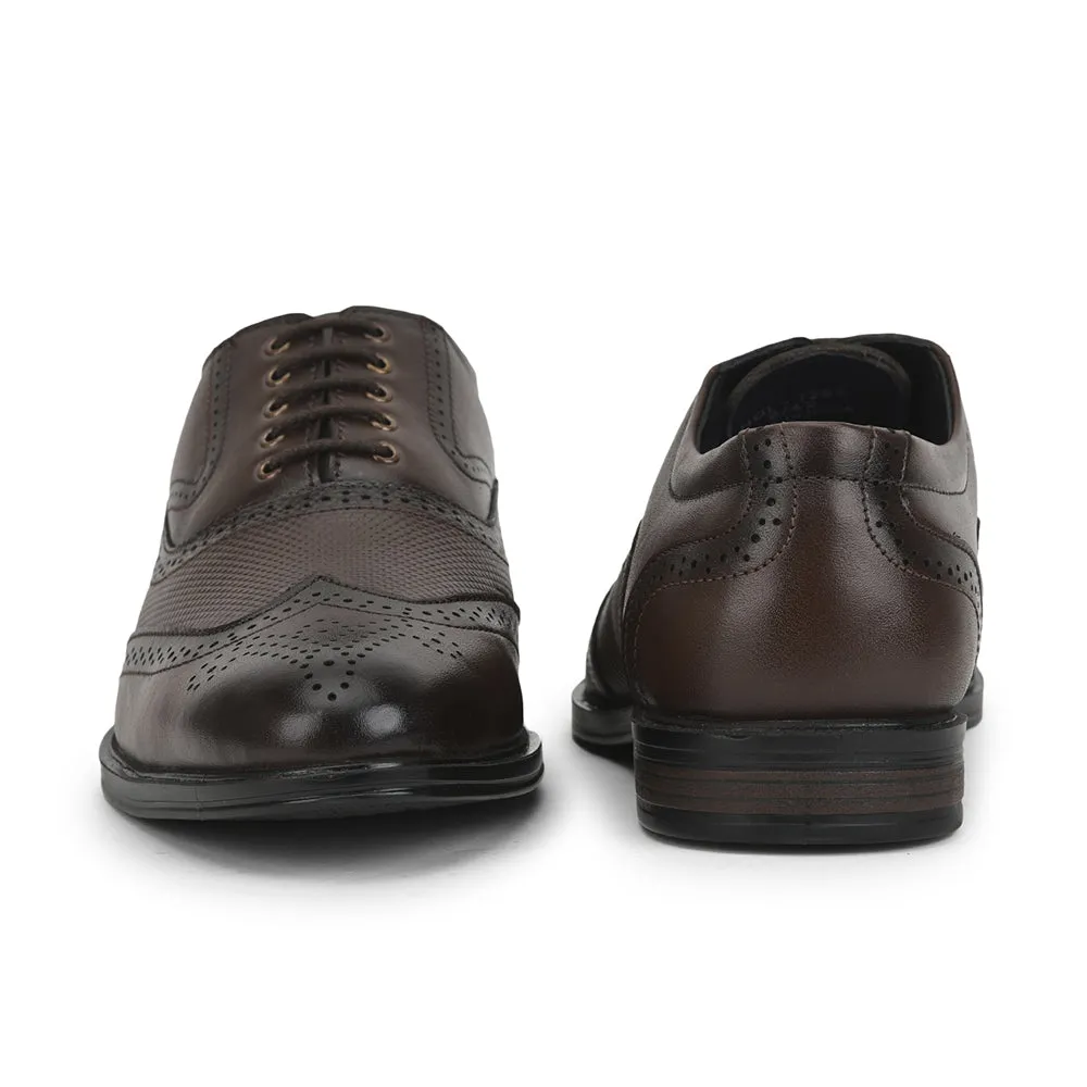 Fortune Formal Brown Lacing Brogue Shoes For Men HOL-125E By Liberty Perfect Fit Sharp Look